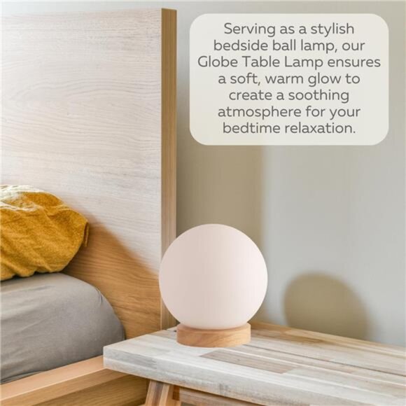 Bedside Lamp with 6W 550 Lumen 2700K LED Bulb – Nightstand Lamp - Picture 4 of 6